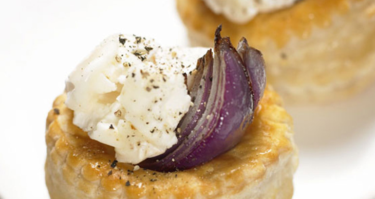 Goat's Cheese and Red Onion Filled Vol-au-Vents