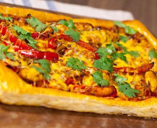 Mexican Chicken Fajita Puff Tart