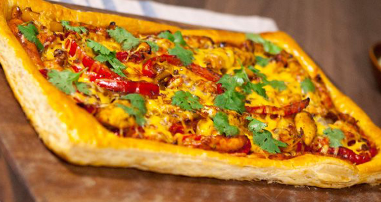 Mexican Chicken Fajita Puff Tart