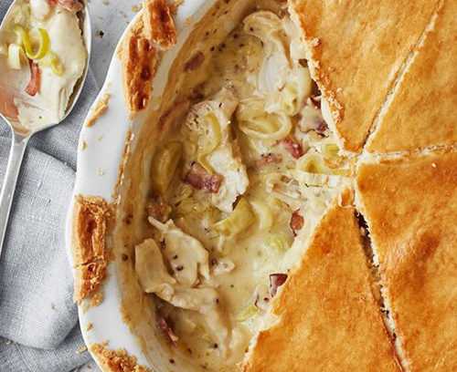 Mustardy Chicken & Bacon Pie