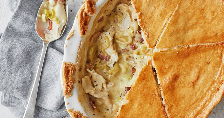 Mustardy Chicken & Bacon Pie