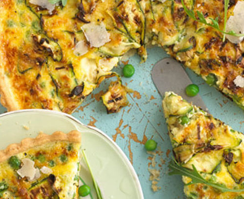 Pea, Parmesan and Courgette Tart