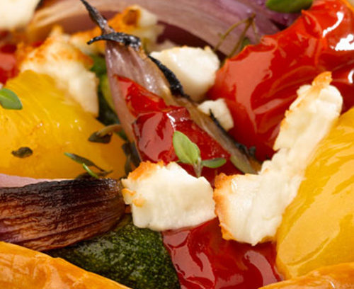 Pesto and Roasted Vegetable Puff Rounds