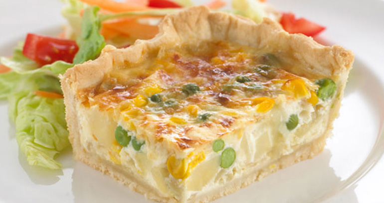 Potato, Sweetcorn and Pea Tart