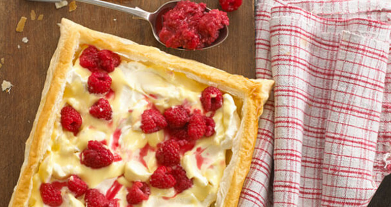 Raspberry & Creamy Custard Open Tart