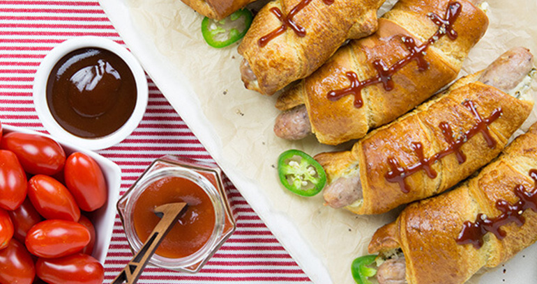 Rugby-Shaped Sausage Croissant