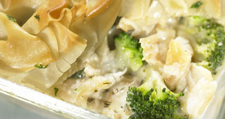 Smoked Haddock and Broccoli Filo Pie