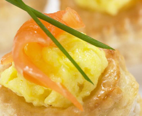 Smoked Salmon and Scrambled Egg Filled Pastry Case