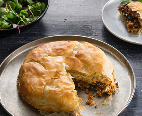 Spiced Lamb and Apricot Filo Pie