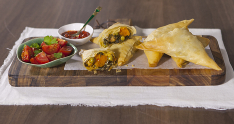 Spinach and Butternut Squash Samosas
