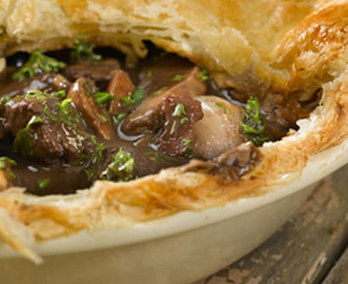 Beef, Wild Mushroom and Red Wine Pie