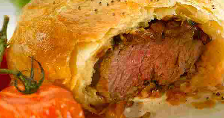 Steak and Onions wrapped in Pastry