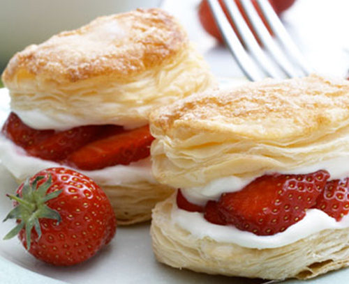 Strawberry Puff Stacks