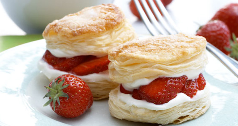 Strawberry Puff Stacks