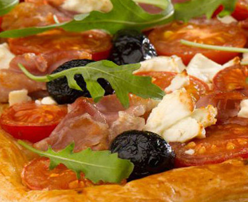 Tomato, Ham and Feta Puff Slice