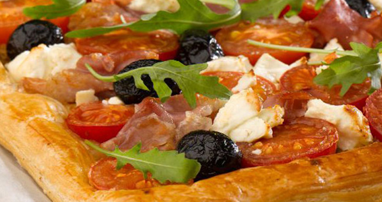 Tomato, Ham and Feta Puff Slice