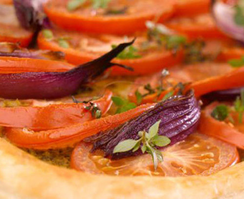 Tomato, Red Onion and Thyme Puff Slice