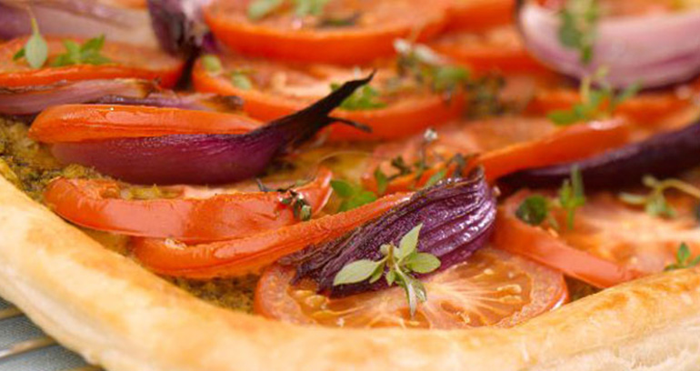 Tomato, Red Onion and Thyme Puff Slice