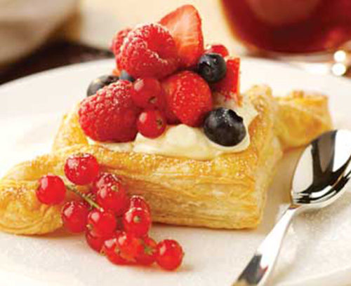 Twisted Corner Tartlets with Crème Fraiche and Berry Fruits