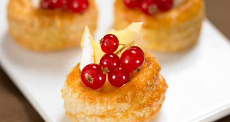 Brie and Redcurrant Puffs