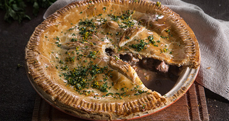 British Game Pie with Orange and Parsley Gremolata