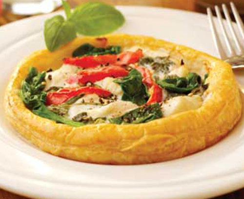 Chicken, Spinach and Red Pepper Open Tarts