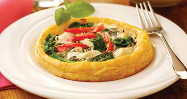 Chicken, Spinach and Red Pepper Open Tarts