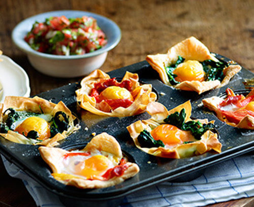 Filo Egg Cups with Tomato Salsa