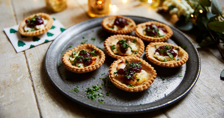 Mini Goats Cheese and Cranberry Tartlets recipe