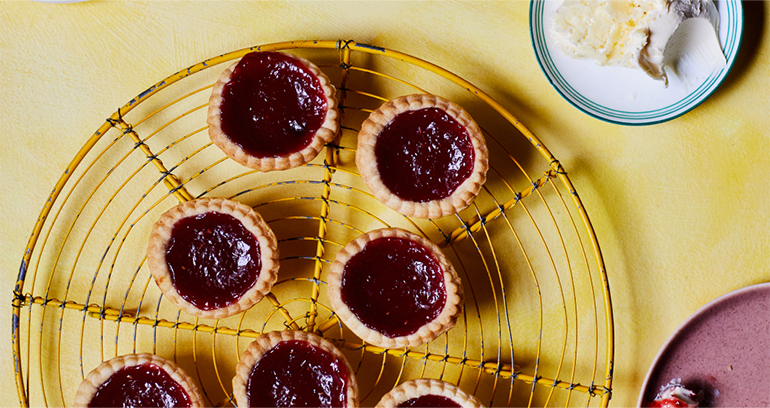 Strawberry & Rhubarb Jam Tarts