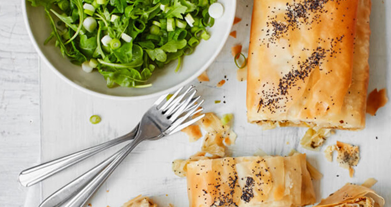 Cheese & Leek Strudel