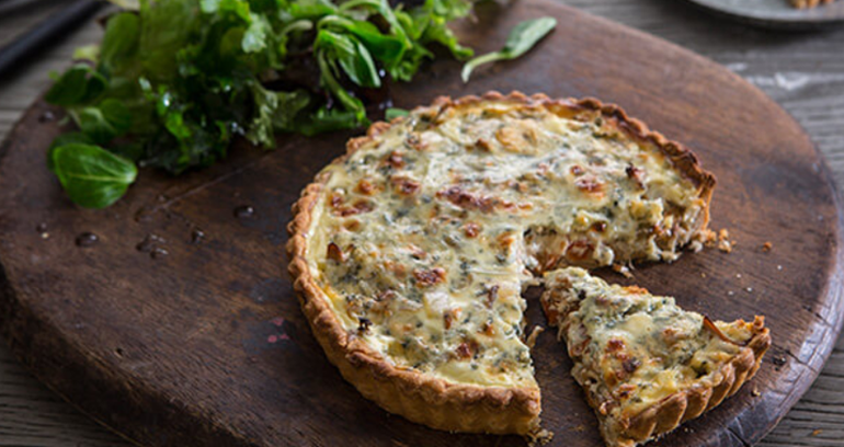 Stilton, Mushroom and Red Pepper Quiche