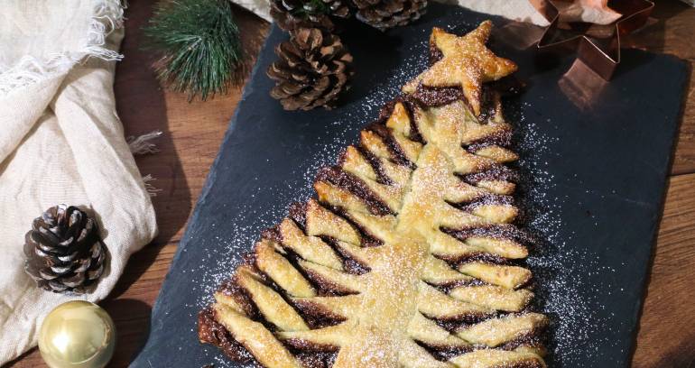 Chocolate Puff Pastry Christmas Tree