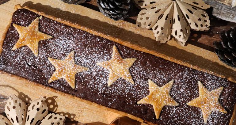 Christmas Star Brownie & Mincemeat Tart