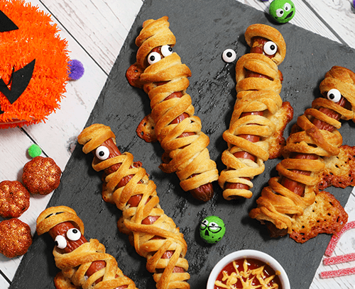 Croissant Mummy Dogs - Halloween recipe