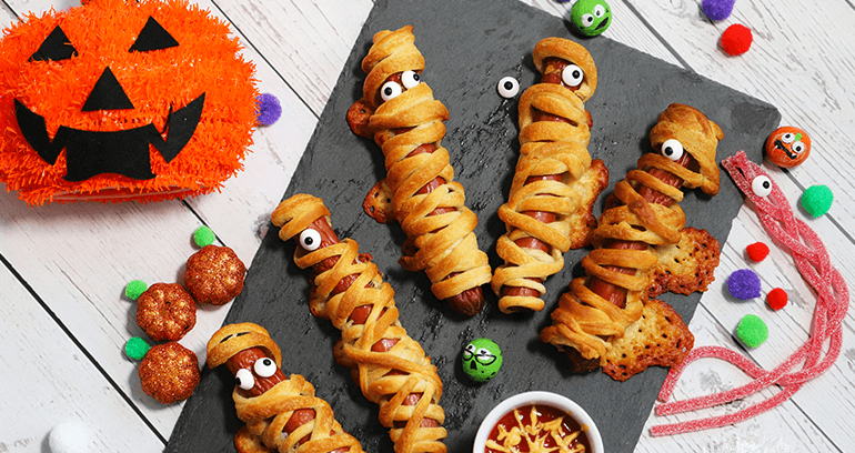 Croissant Mummy Dogs - Halloween recipe