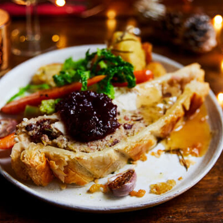 Turkey, Cranberry & Pecan Wellington recipe