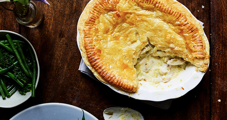 Chicken, Leek and Lemon Puff Pie