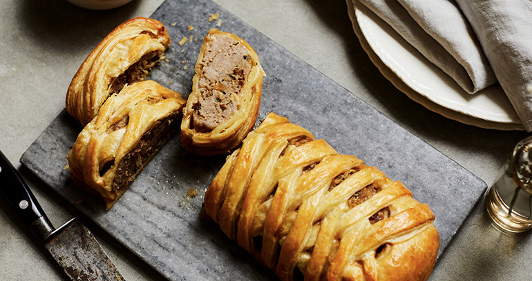 Sausage & Apple Plait