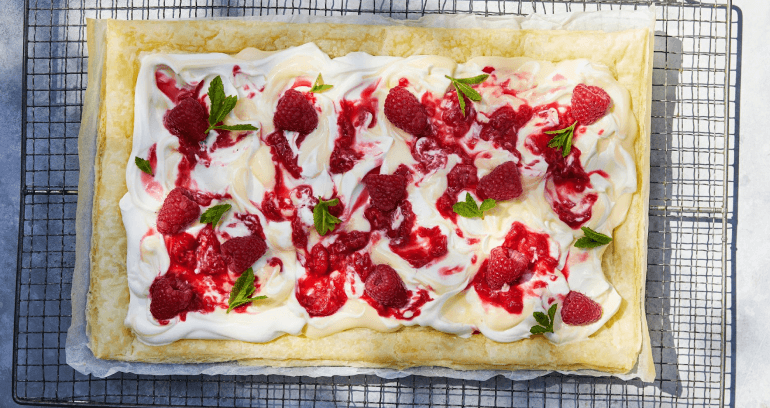 Raspberry & Creamy Custard Open Tart