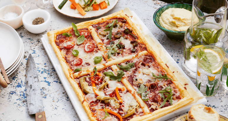 Four Seasons Pizza Puff Pastry Tart