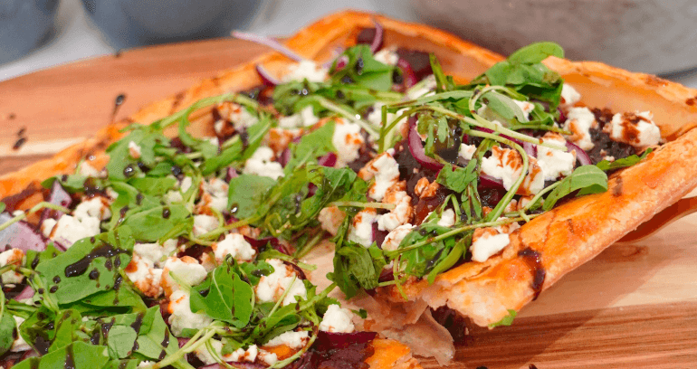 Caramelised Onion, Feta, Rocket & Balsamic Galette